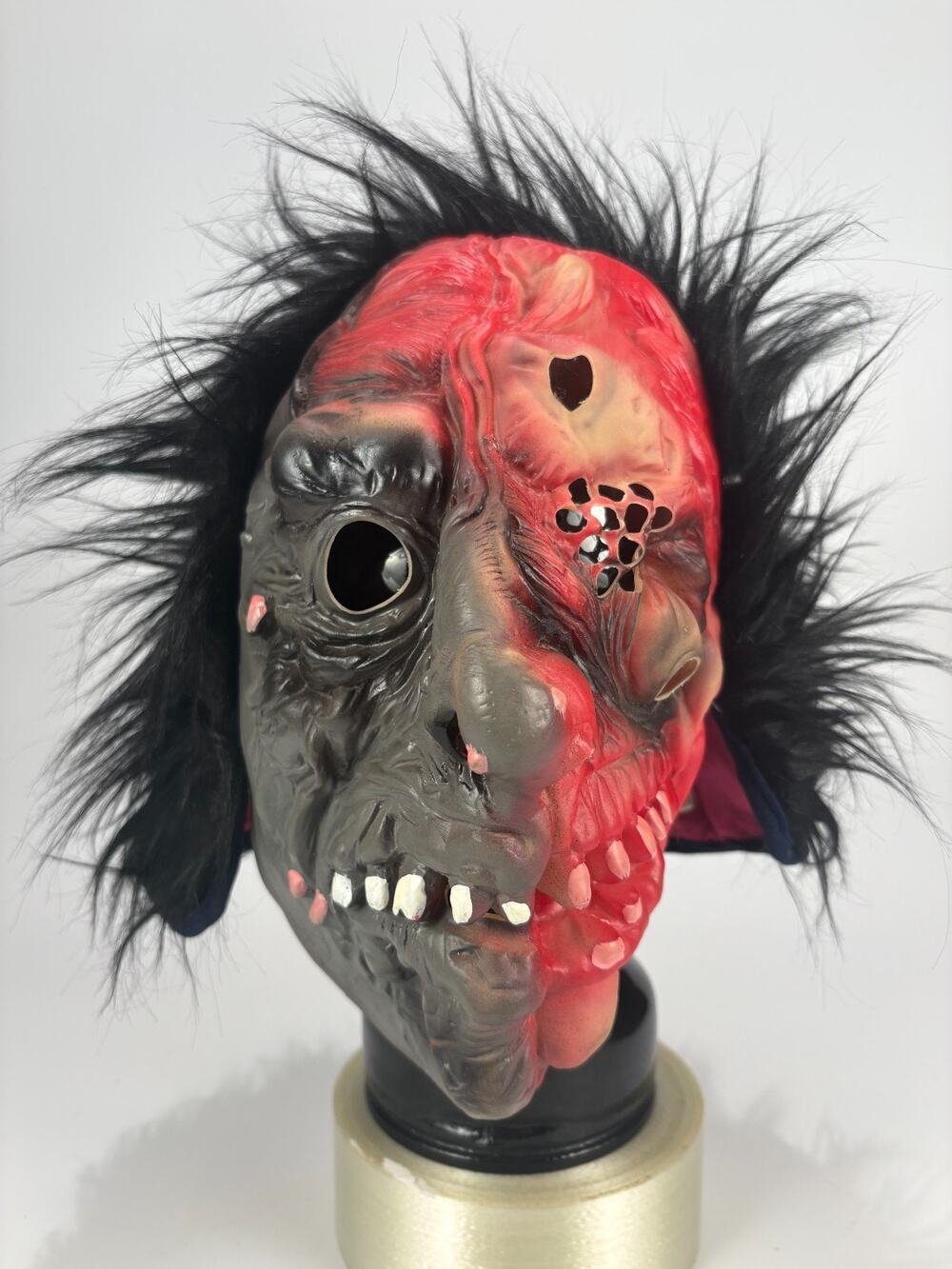 Vintage TopStone Nu-Skin Two Face Demon Halloween Mask Adult Scary Zombie 90s